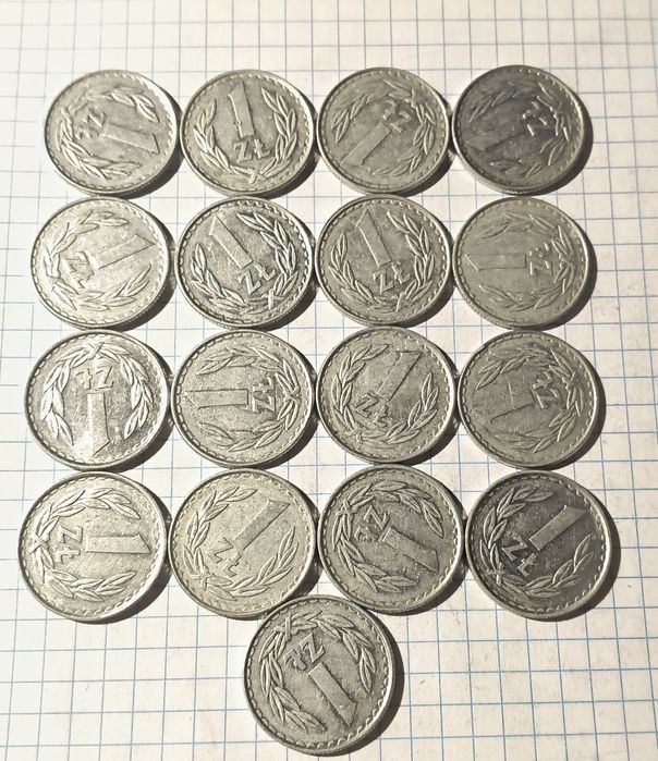 Monety 1 złoty 1985 16szt