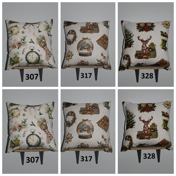 Zestaw świątecznych poszewek na Jaśki 40/40 cm - 6 szt