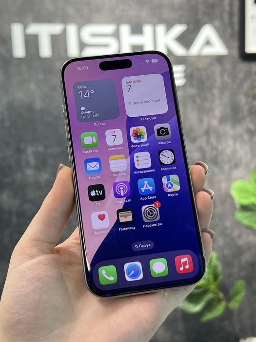 iPhone 15 Pro Natural Titanium • 128GB • 95%Акб • Оплата частинами