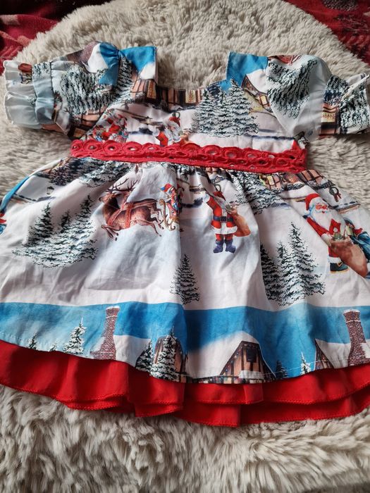 Śliczna sukienka 86-92 sesja swiateczna