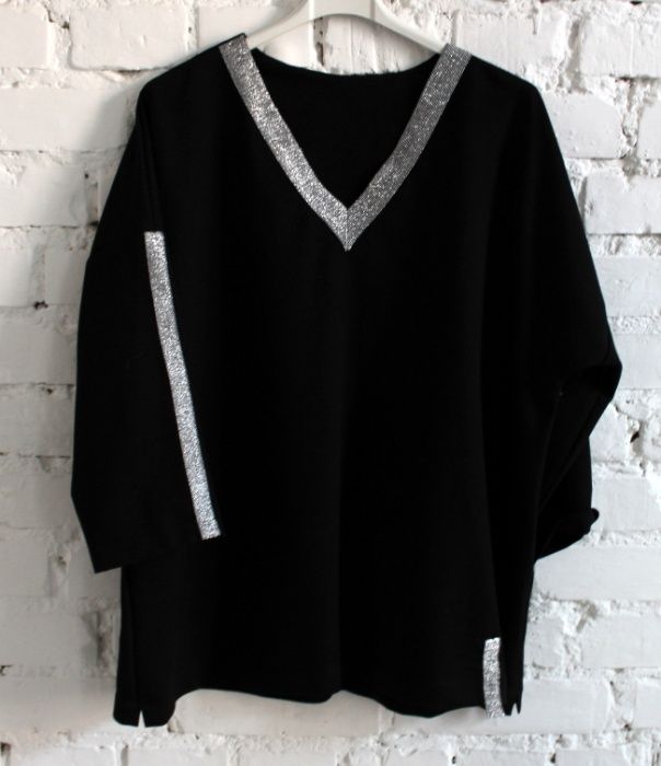 Świetna bluza ze srebrem r.3XL 44/46/48 ideał