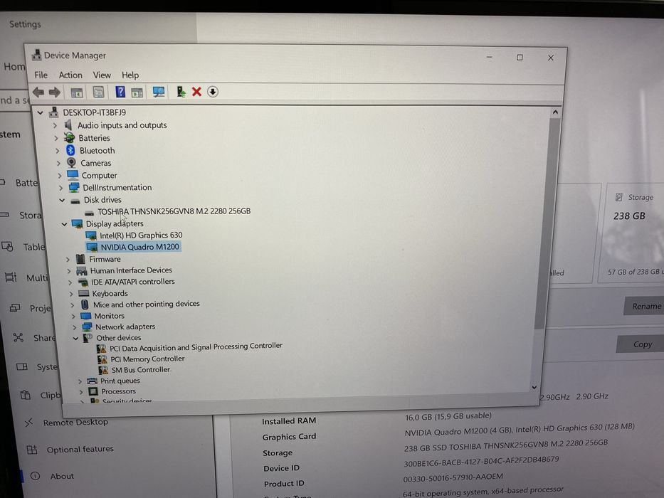 Ноутбук Dell Precision 5520 4k touch I7 - 7820HQ 2.9GHz