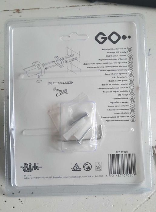 Uchwyt WC prosty na papier. GO BISK 07020 NOWY