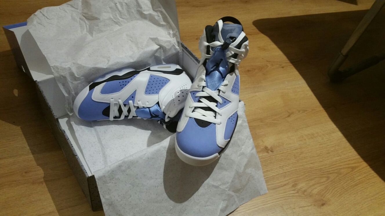 Air Jordan 6 UNC White Sneakersy Buty do koszykówki Retro 42.5