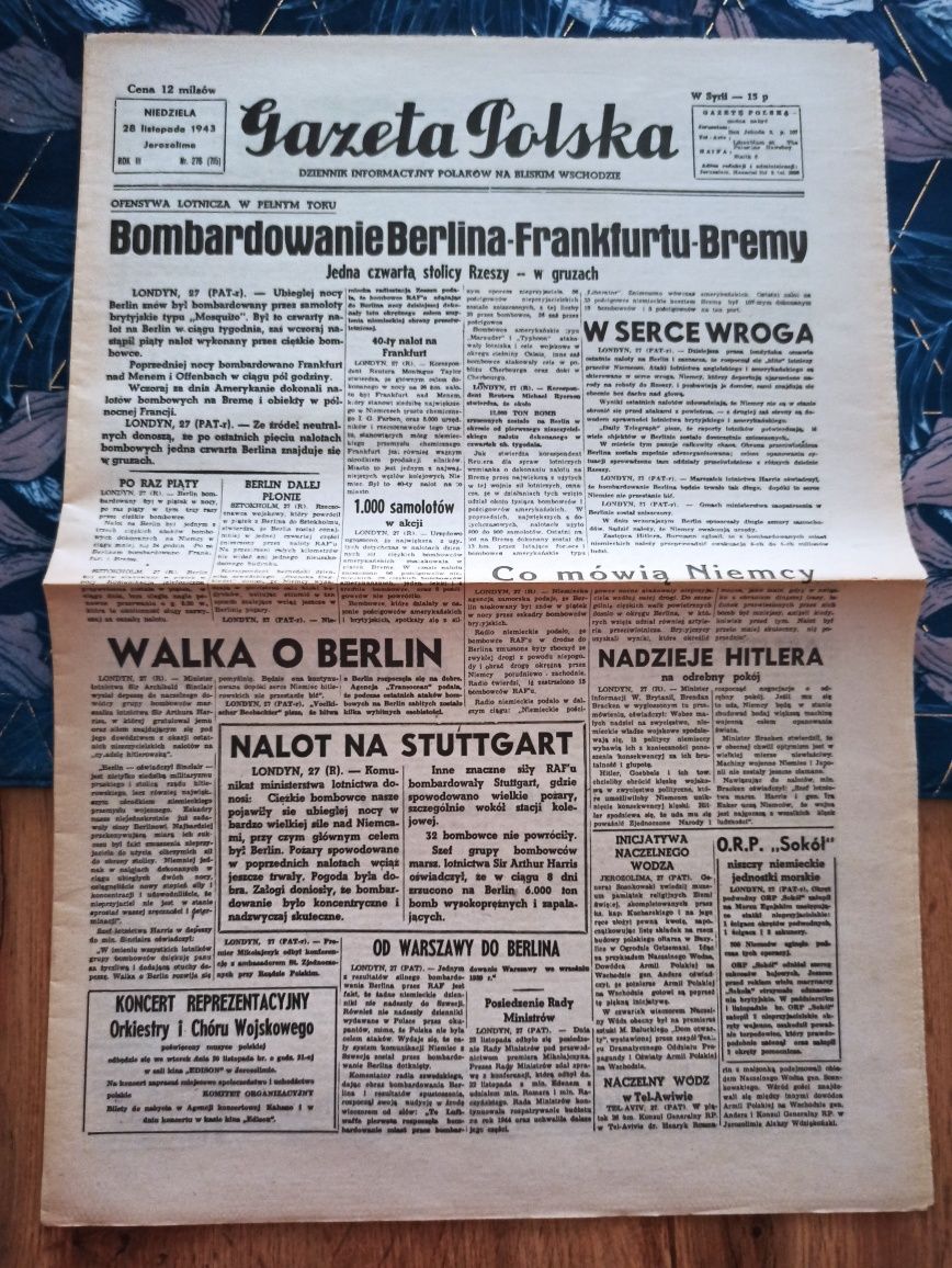Gazeta Polska 28 listopada 1943