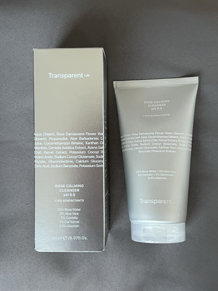 Гель для вмивання Transparent-lab rose calming cleanser ph 5.5 150 мл