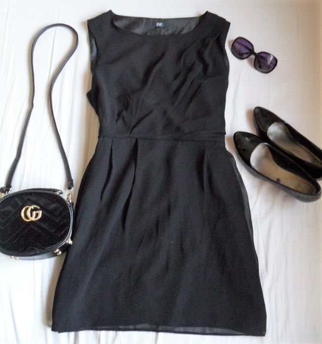 Класична чорна сукня, святкове плаття, маленькое чорное платье р48