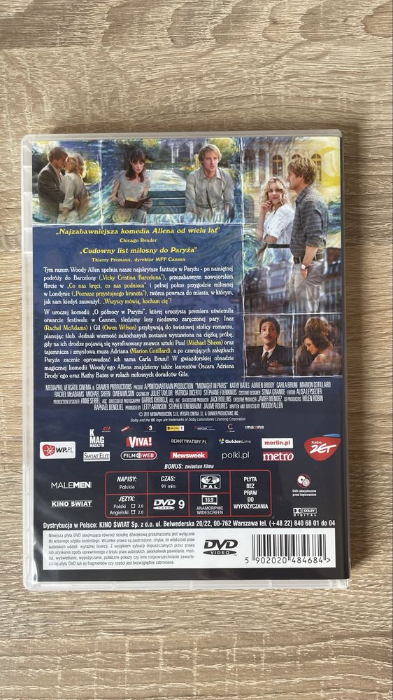 Film na płycie DVD „O północy w Paryżu”