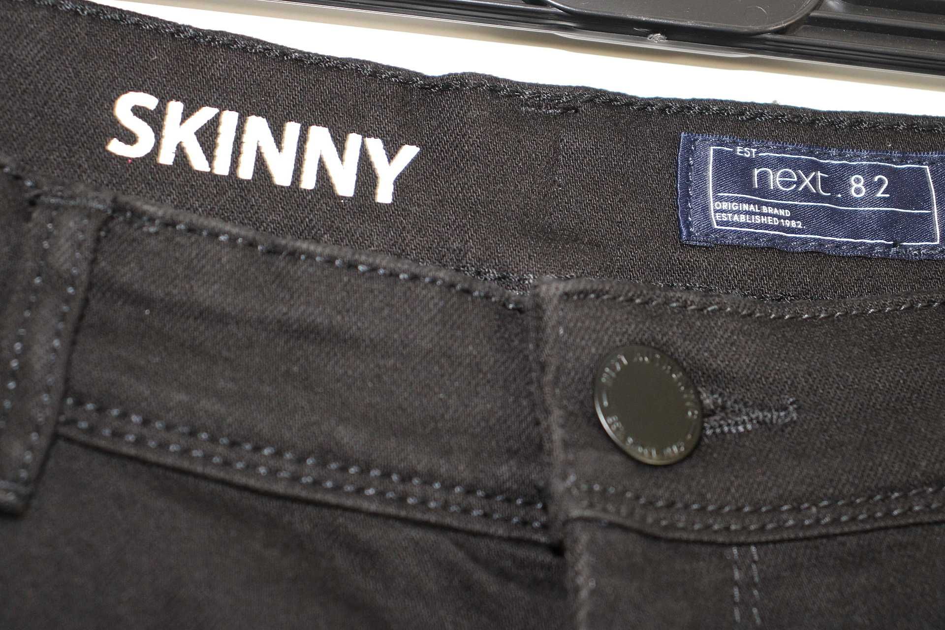 n3 Next skinny dziewczęce czarne jeansowe spodnie 158