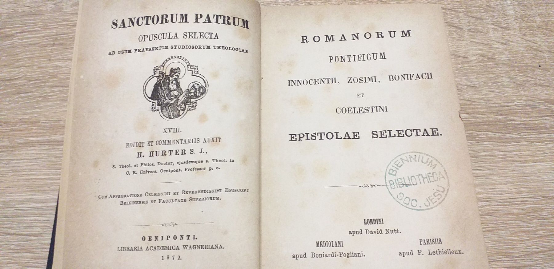 1872г Святые Отцы Наставления "указы" на латин.языке старинная религ.