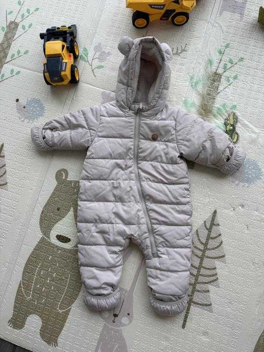 H&M 6-9 міс Комбінезон зимовий теплий дитячий бежевий хлопчика дівчинк