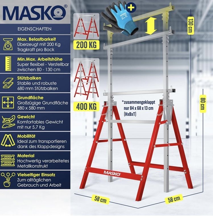 Masko teleskopowy stojak roboczy max obciążenie 200kg NOWY