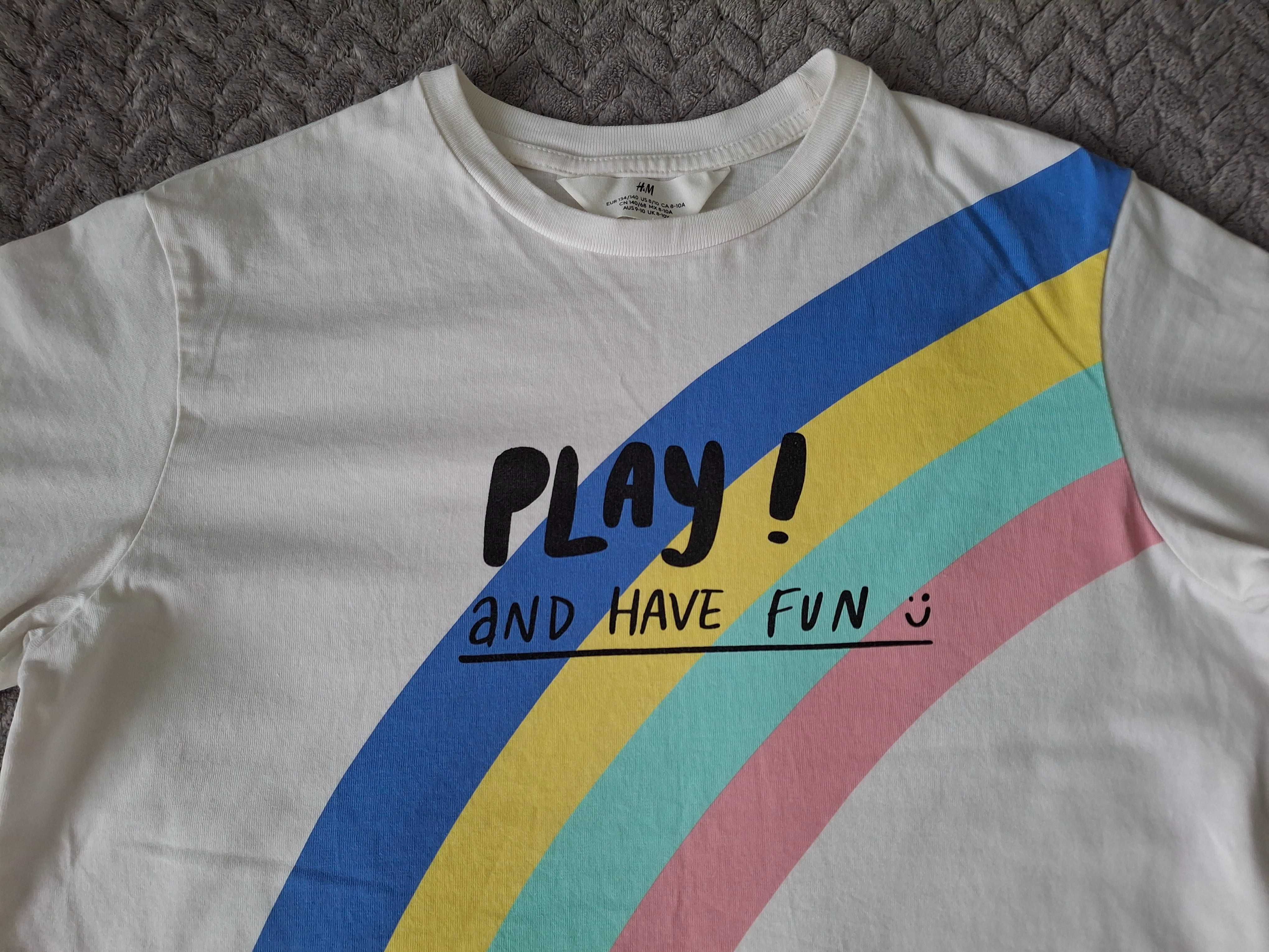 t-shirt  r.134/140 H&M tęcza
