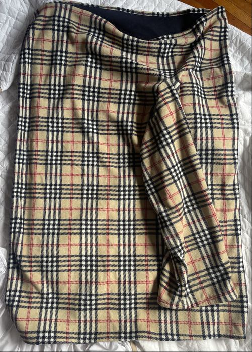 Burberry  флісовий кардиган жіночий в клітку  накидка пончо