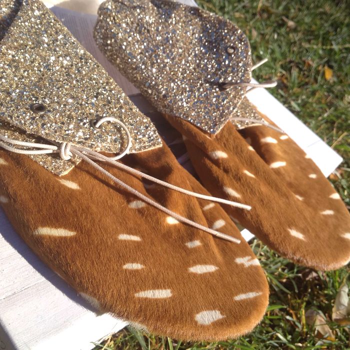 Anniel 38 nowe buty złote animal print sarenka sarna bambi