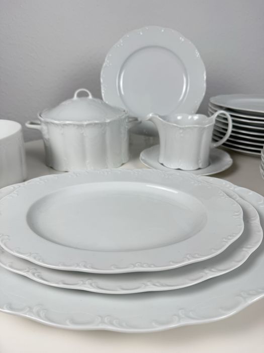 Serwis obiadowy Rosenthal Monbijou na 12 osób Biały