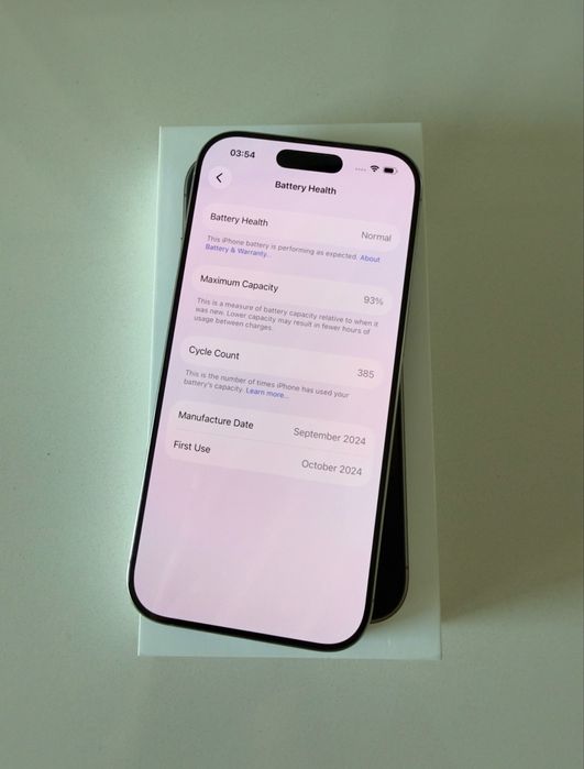 Apple iPhone 16 Pro 128GB 93% “ sideral grey “ +box , charger and case