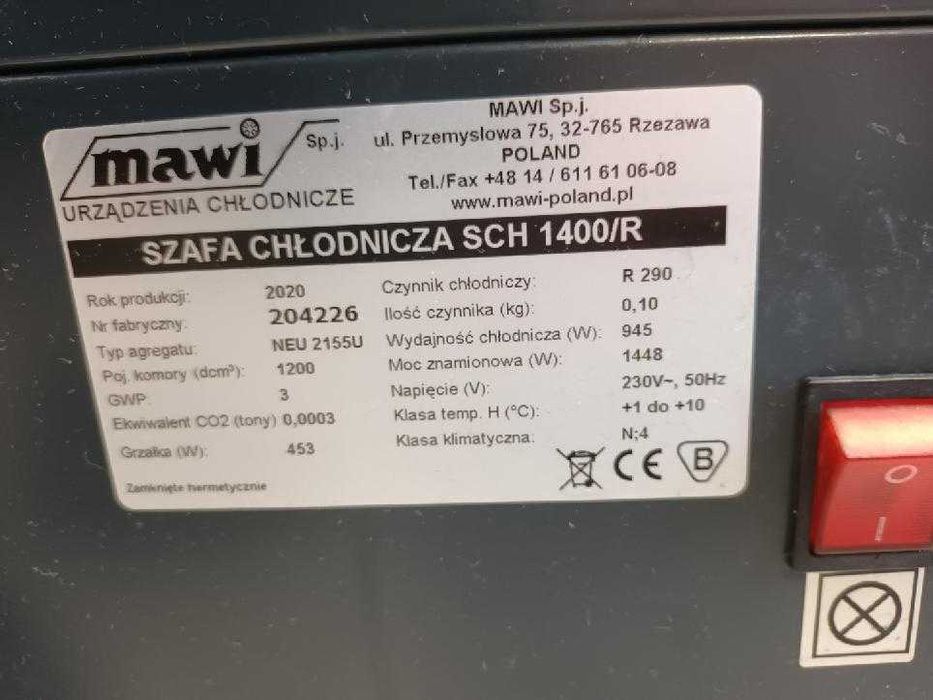 Witryna chłodnicza MAWI SCH 1400/R lada lodówka chłodnia CC 1600 SGD