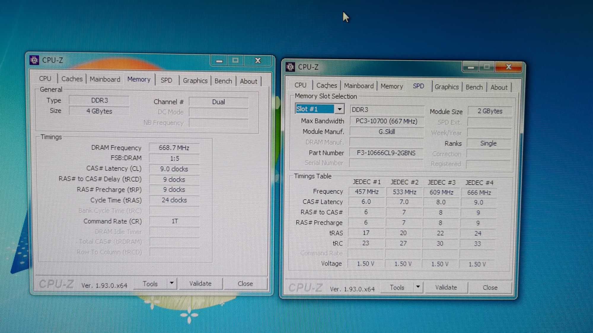 Оперативная память G Skill DDR3 2GB 1333MHz CL9 - 2+2=4ГБ Цена за пару