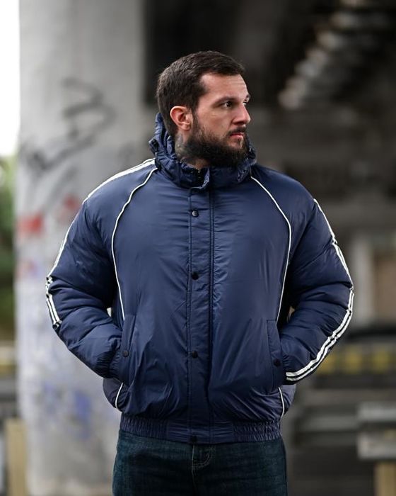 Чоловічий зимовий куртка/куртка с капюшоном осень синяя