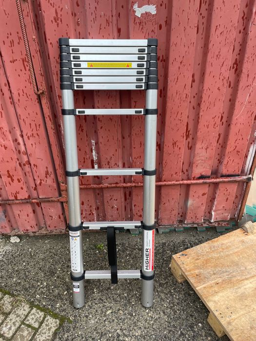 Drabina aluminiowa teleskopowa przystawna HIGHER 440 cm - II Gatunek