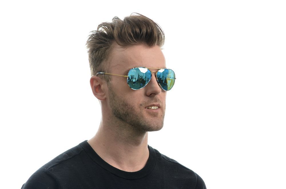 Сонцезахисні окуляри Ray Ban 3026haki-blue захист UV400 + футляр