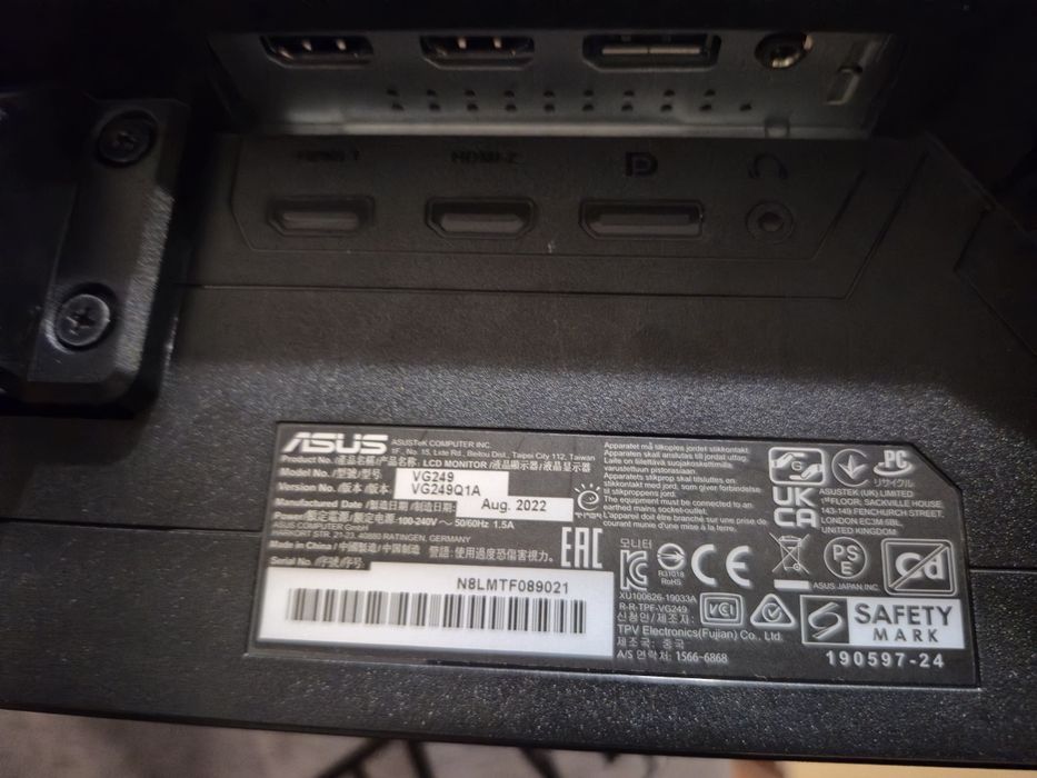 Asus vg249 165 герц 1 мс