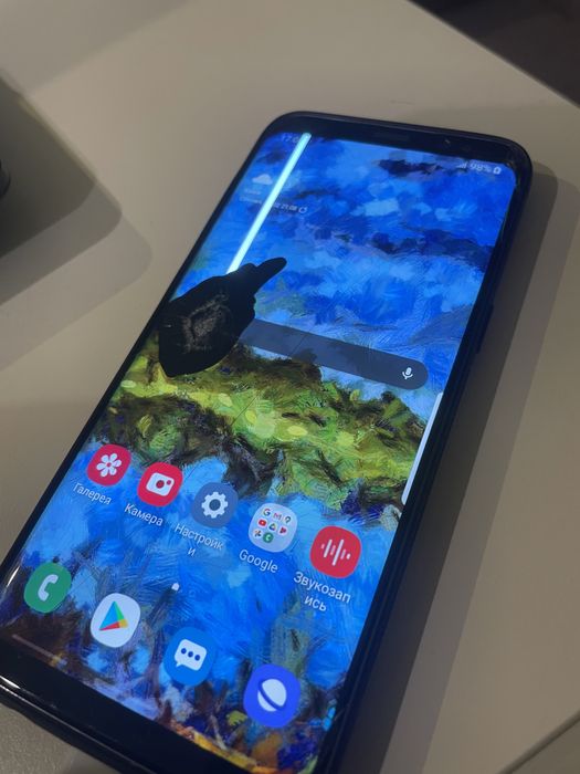 Samsung s8, удар на экране