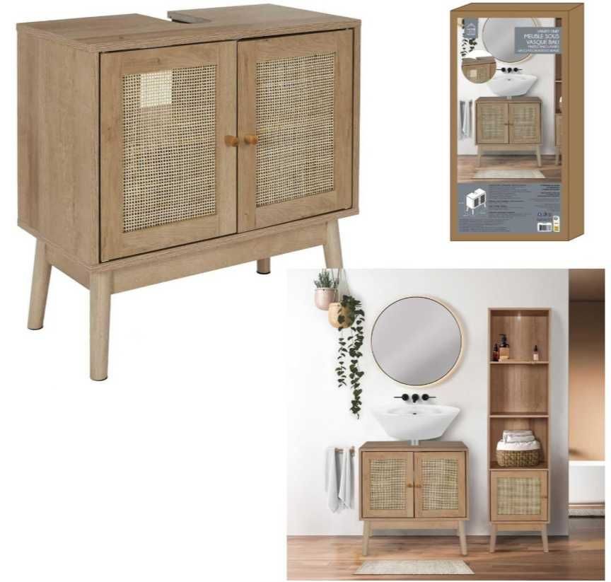 Szafka Pod Umywalkę Łazienkowa NOWA Rattan Styl Boho