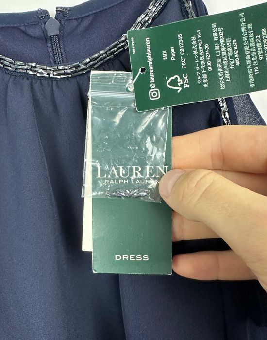 Sukienka damska Ralph Lauren nowa granatowa Midi r. L