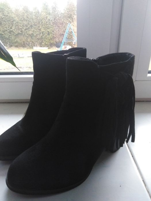 Buty damskie czarne zamszowe