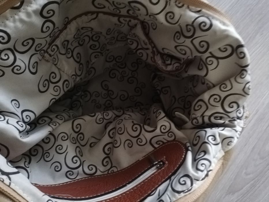 Duża pojemna torba torebka brązowa eco skóra plus GRATIS