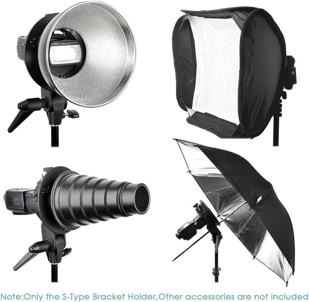 Suporte tipo S com montagem Bowens para Flash Speedlite