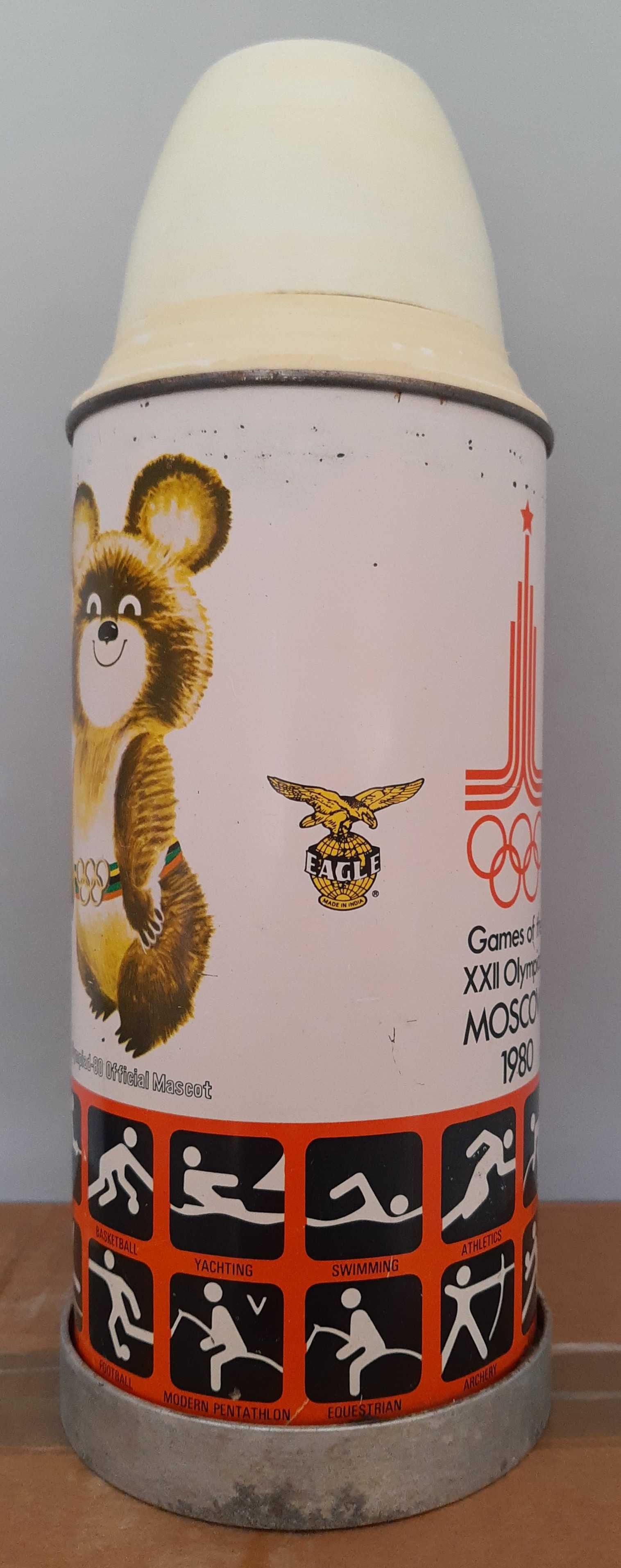 Термос с олимпийским мишкой. Олимпиада-80. СССР.