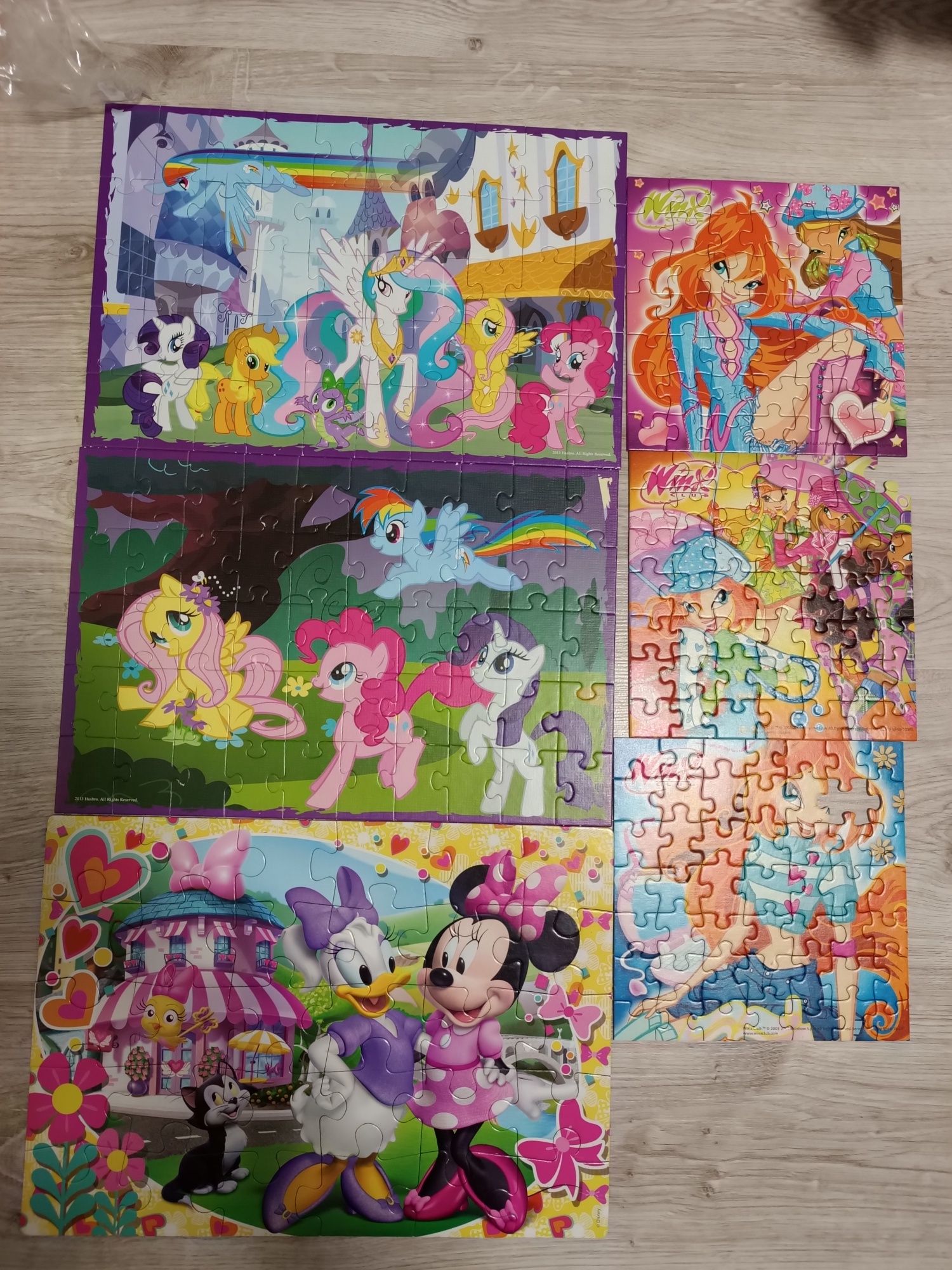 Puzzle dla dziewczynki Myszka Minnie, Vinx, My Little Pony, księżniczk