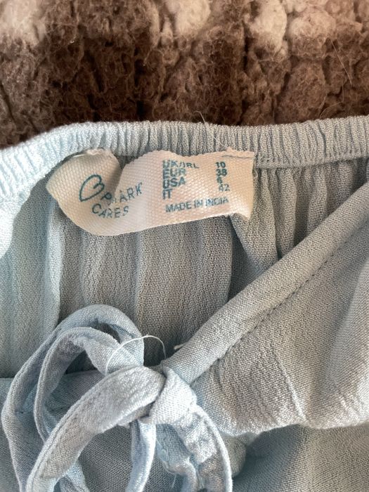 Letnia zwiewna niebieska sukienka rozmiar M 100% wiskoza