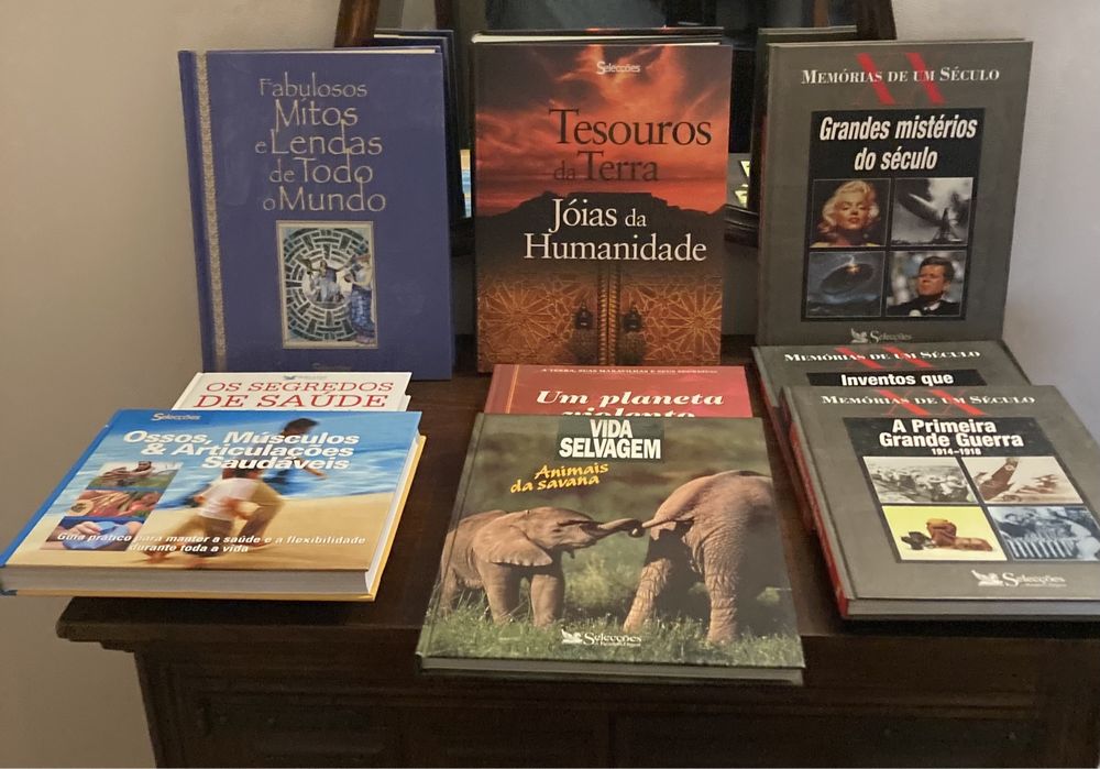 Livros de historia,, lgeografia , saude e vida selvagem ...