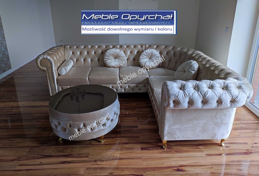 PRODUCENT Naroznik chesterfield glamour kryształki NR.10