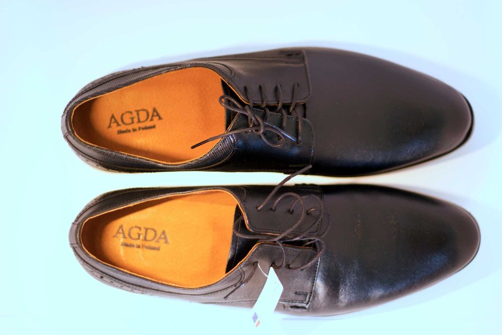 BUTY MĘSKIE 39 ROZMIAR CZARNE Wizytowe Skóra Hit Polski Producent