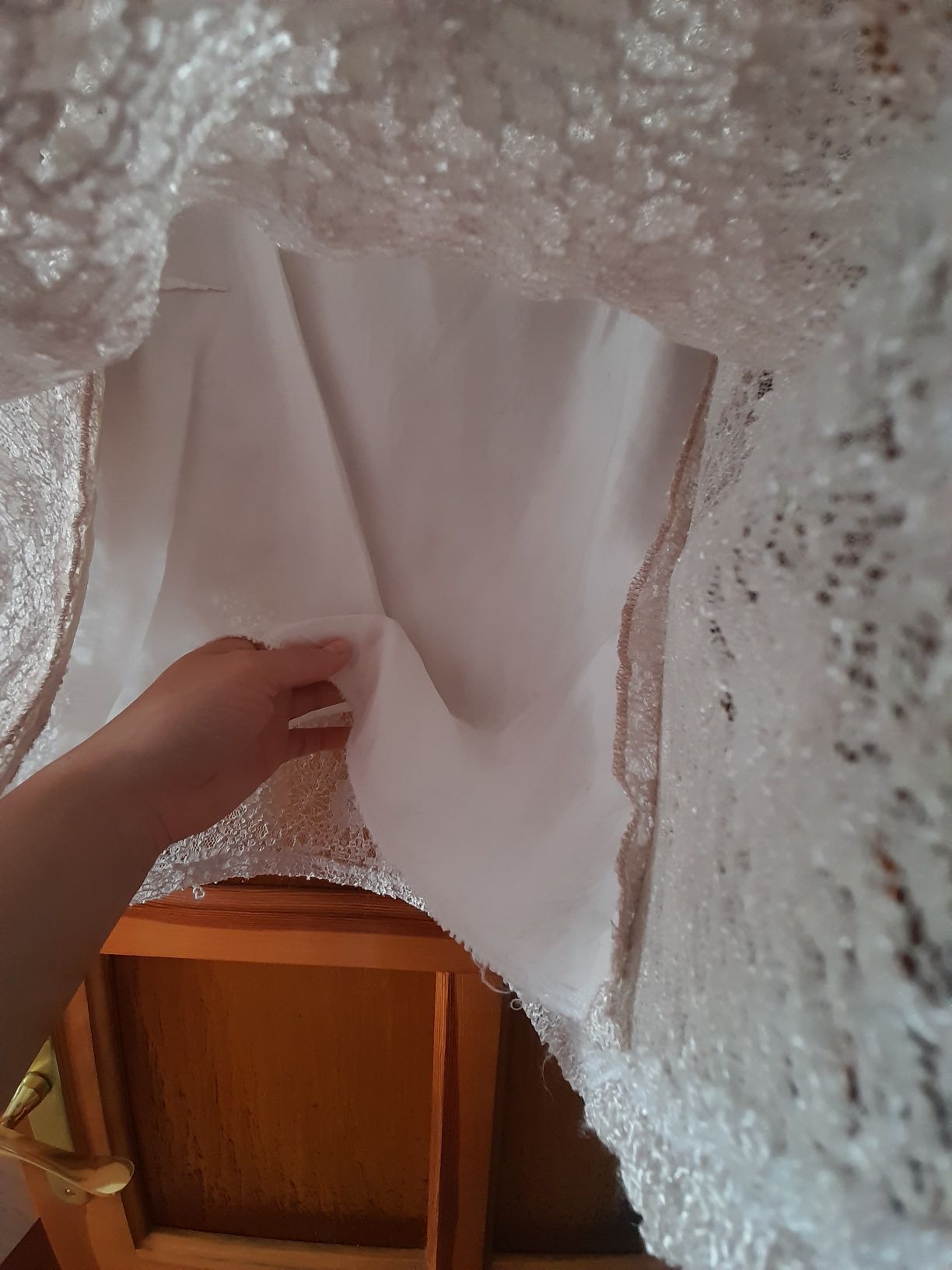 Suknia ślubna nowa Boho 36 spódnica i bluzka, koronka jasnoróżowa