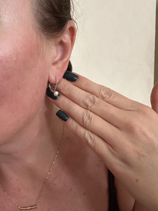 Серебрянный набор, натуральный жемчуг,серьги с жемчугом