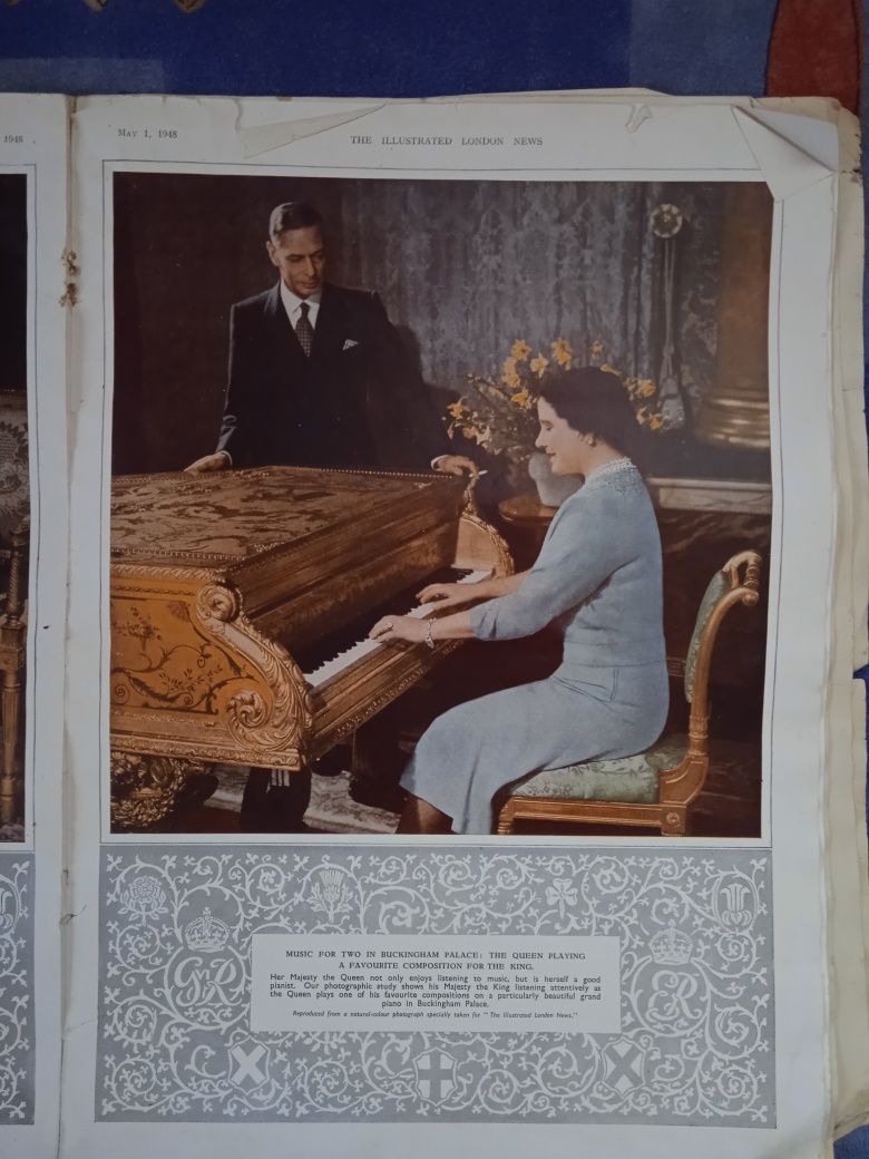 Stara angielska gazeta 1948r piękne ilustracje
