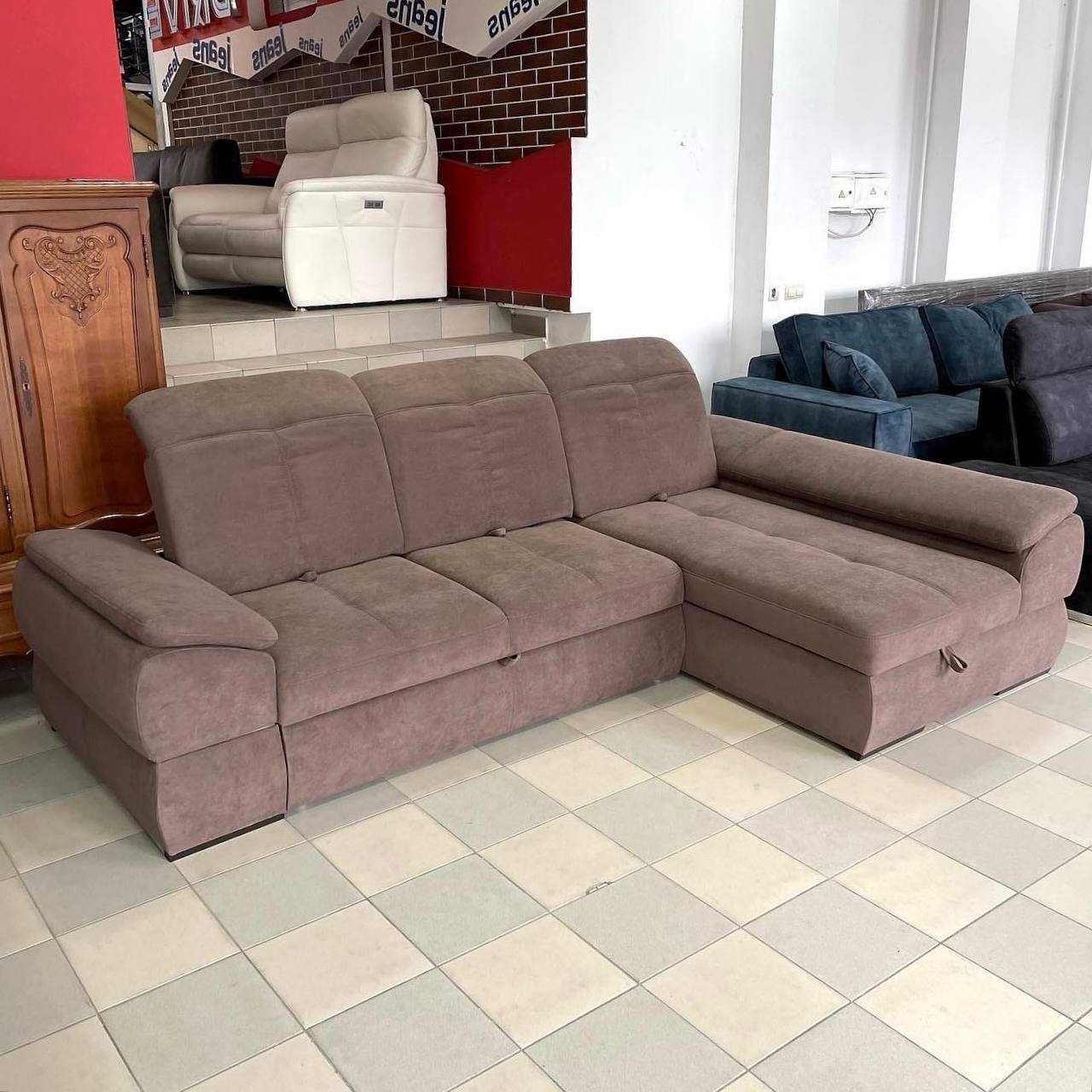 БЕЗКОШТОВНА ДОСТАВКА Новий розкладний диван в тканині з нішею