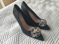 Nowe czarne buty kryształy 38