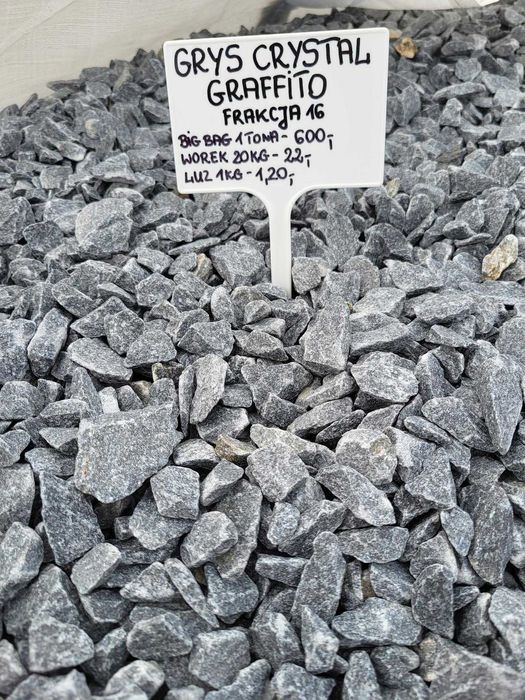 Grys Crystal Graffito 16 Kamienie ogrodowe dekoracyjne ozdobne