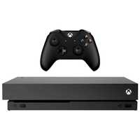 xbox one x - czarna z padem i grami