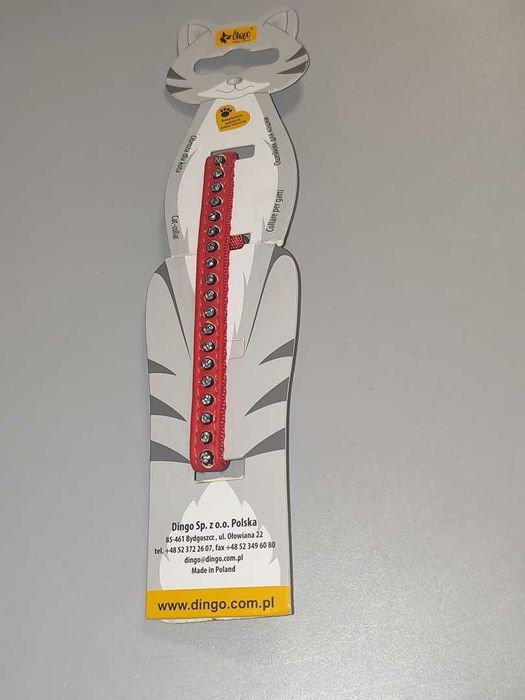 Obroża Dla Kota Czerwona Firmy Dingo Model Glamour Nowa