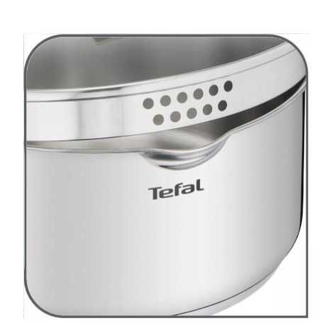 TEFAL Zestaw NOWYCH garnków COOK&CLIP stal nierdzewna 10 el.