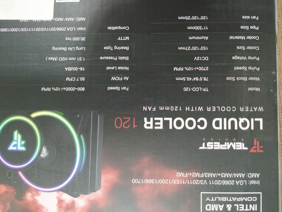 Tempest Liquid Cooler 120 RGB Liquid Cooling Kit 120mm Black64584638918273121