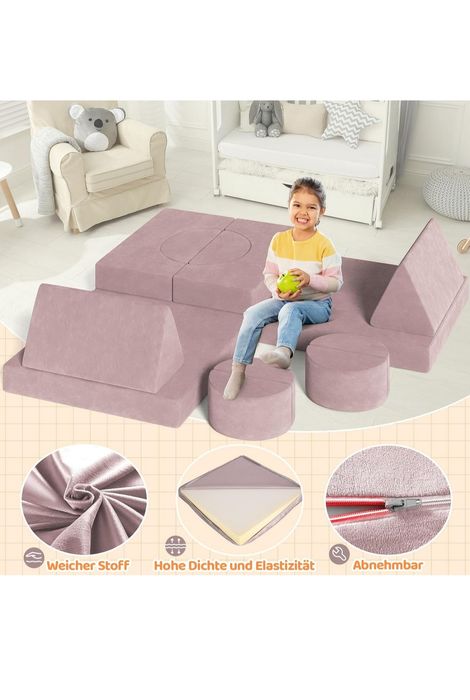 Sofa do zabawy, 14-częściowa, modułowa sofa dla dzieci, sofa dziecięca